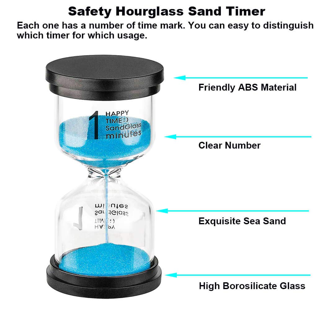 Sand Timer 1 Minute Hourglass Timer: Colorful Sand Watch 1 Minute, Small Blue Sand Clock One Minute, Plastic Hour Glass Sandglas